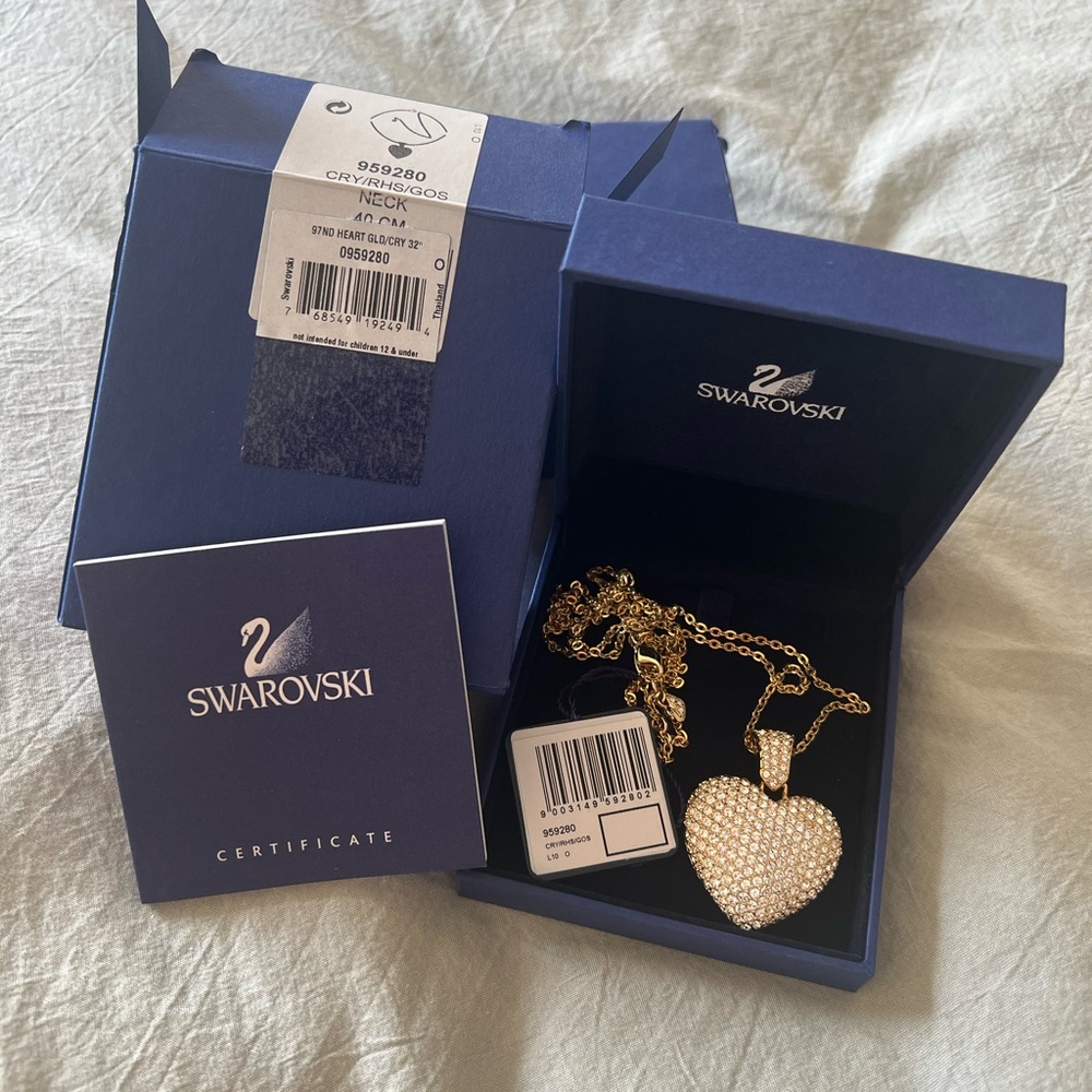 Swarovski Gold Crystal Heart Necklace